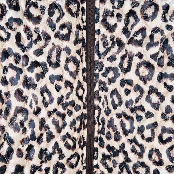 Lands’ End Animal Print Puffer Coat Size Medium Cozy - Picture 3 of 6